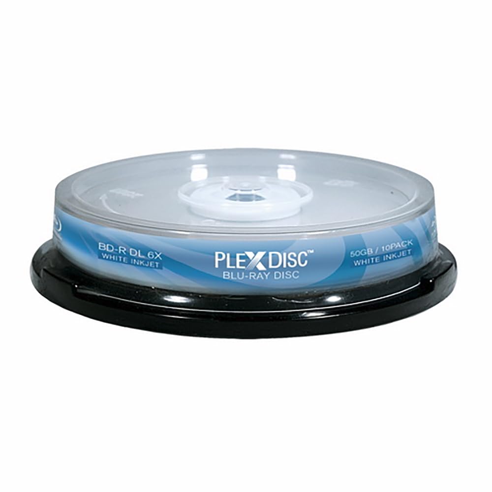 50 GB 6X Blu-ray Double Layer White Inkjet Recordable Disc BD-R DL, 10-Disc Spindle B420