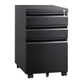 3 Drawer Mobile File Cabinet with Lock, Black R556