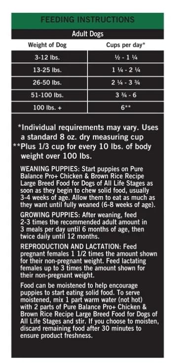 Large Breed Chicken & Brown Rice Dry Dog Food 16 Lbs V766