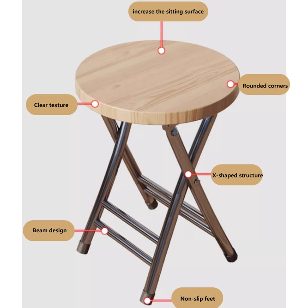 18 Inch Black Folding Stool 330 Lbs Capacity K1616