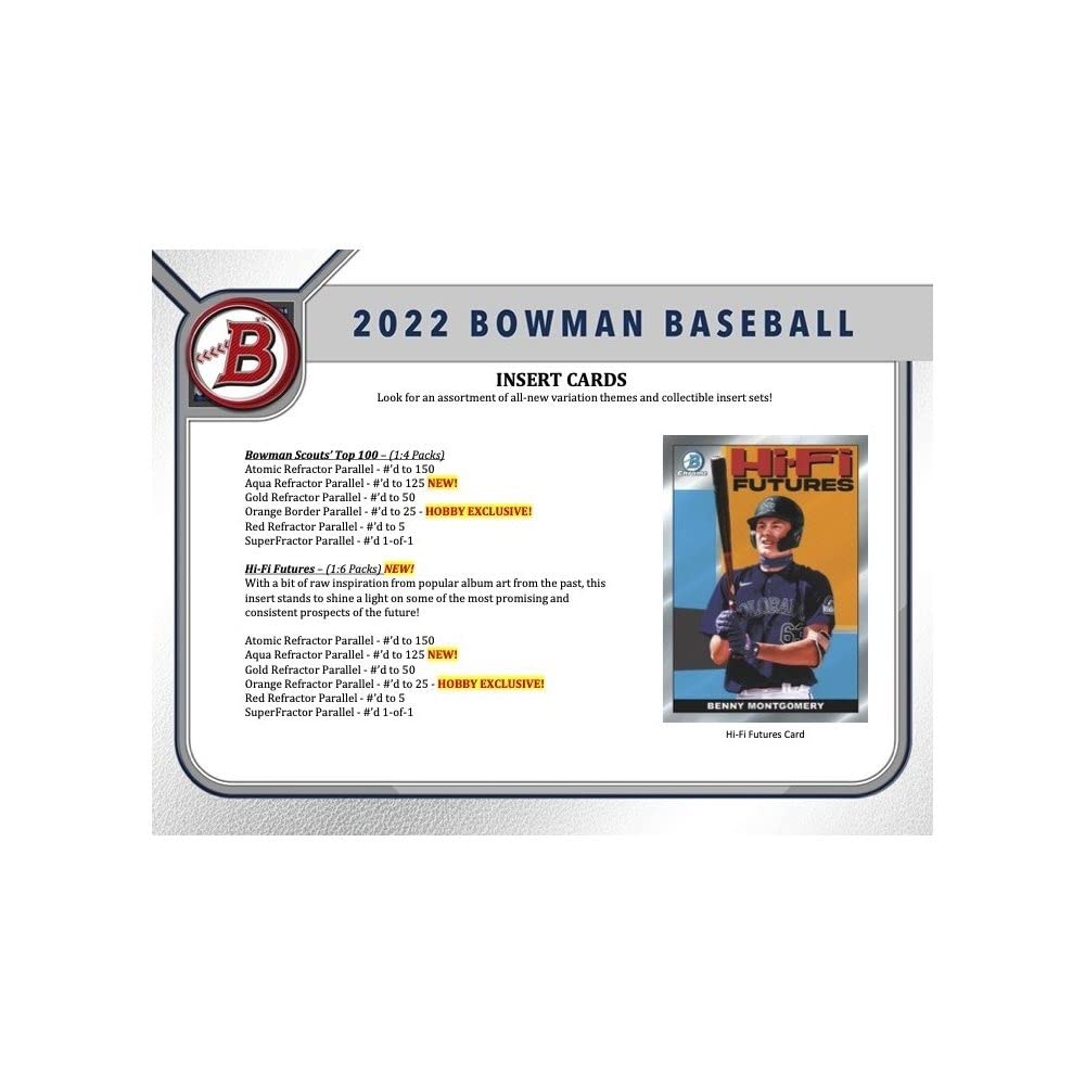 2022 Bowman Baseball Trading Card Mega Box E8675