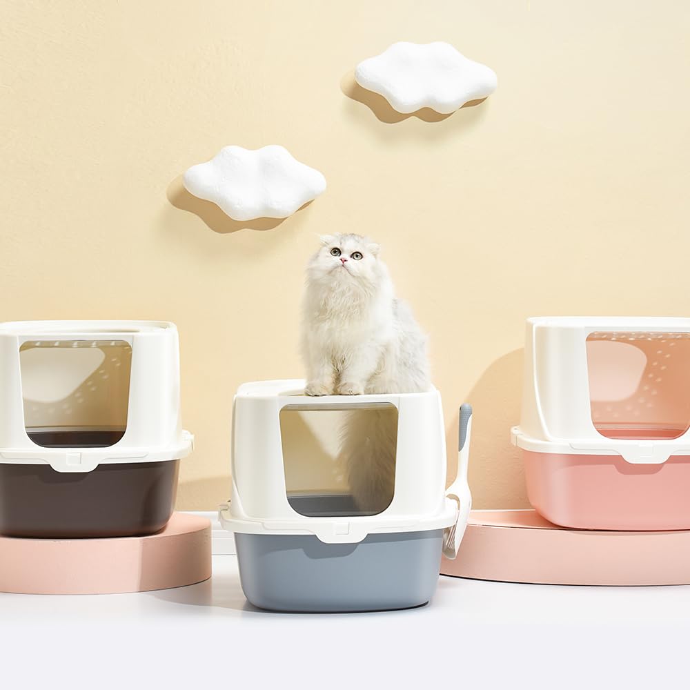 Flip-Top Jumbo Cat Litter Box with Scoop I182