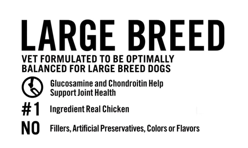 Large Breed Chicken & Brown Rice Dry Dog Food 16 Lbs V766