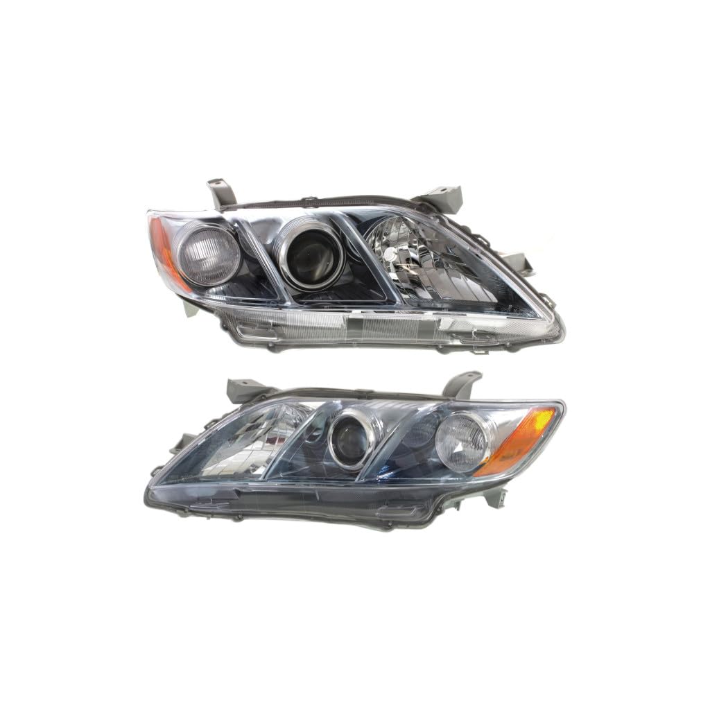 Toyota Camry 2007 2008 2009 Headlights Driver And Passenger Side Pair Amber & Clear Lens S87083