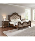 Dark Cherry Wood Eastern King Traditional Platform Bed H125795