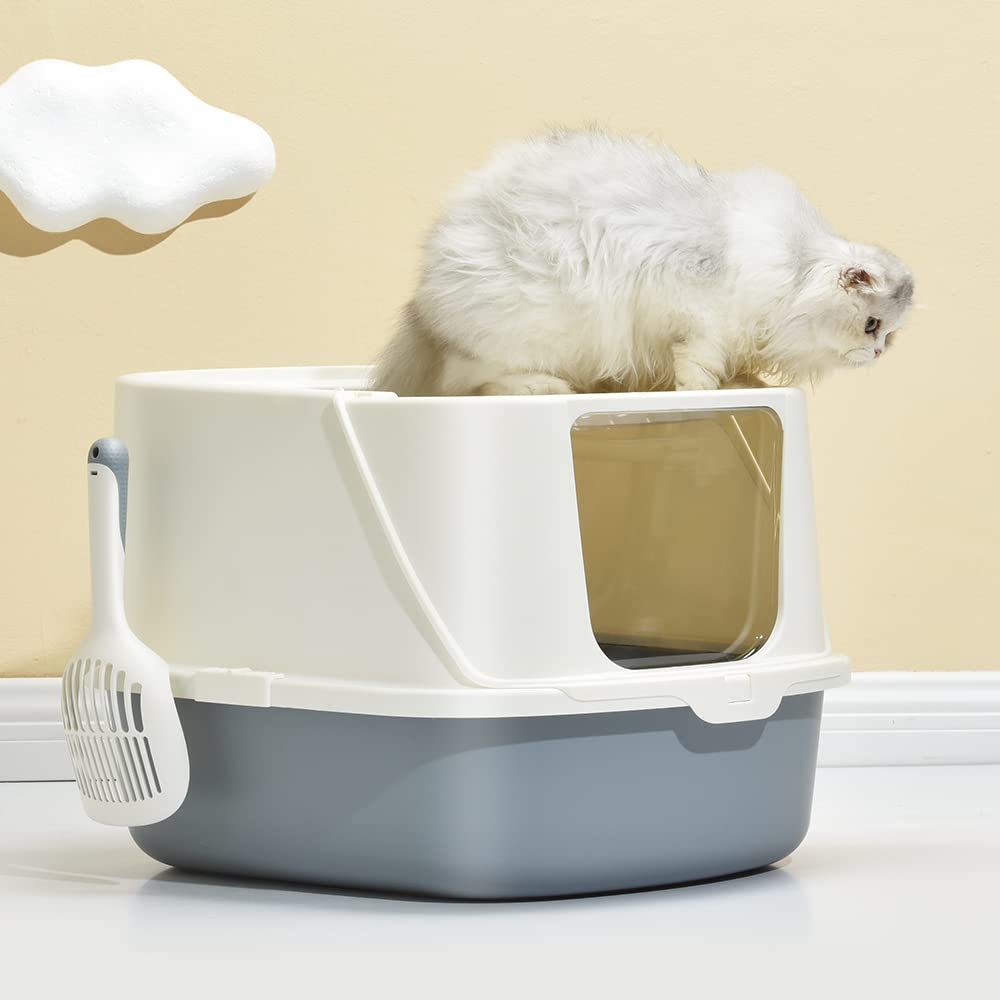 Flip-Top Jumbo Cat Litter Box with Scoop I182