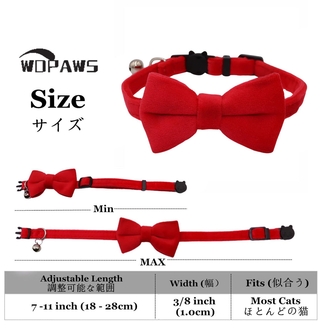 Velvet Breakaway Cat Collar with Bell and Bow Tie M636133