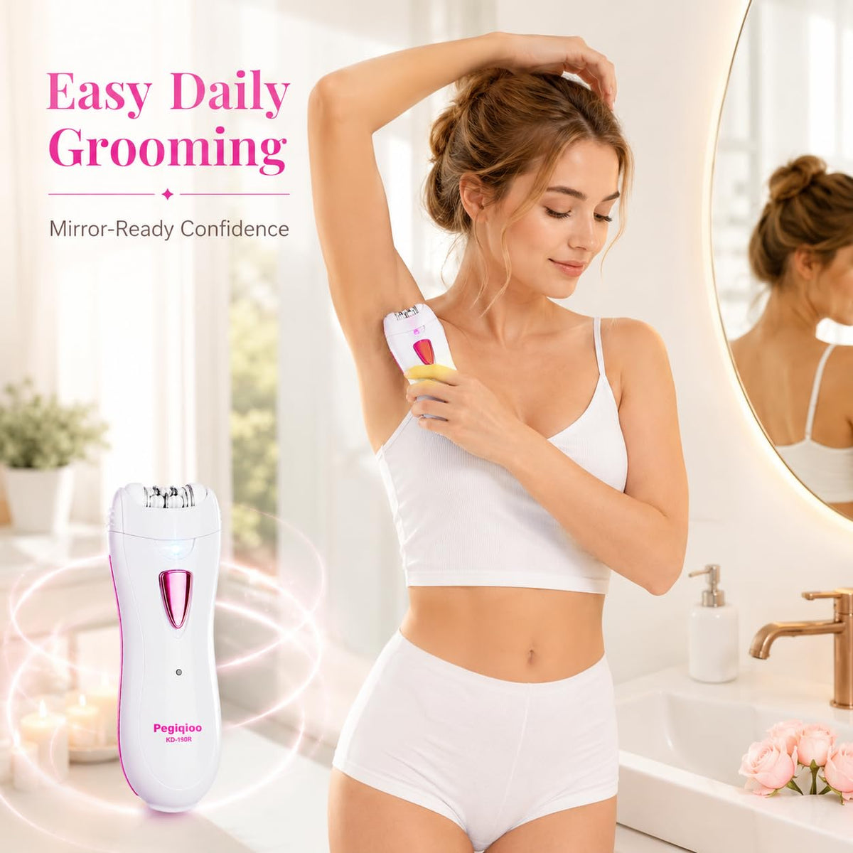 Facial Epilator with LED Light, Portable Rechargeable Body Epilator O3668