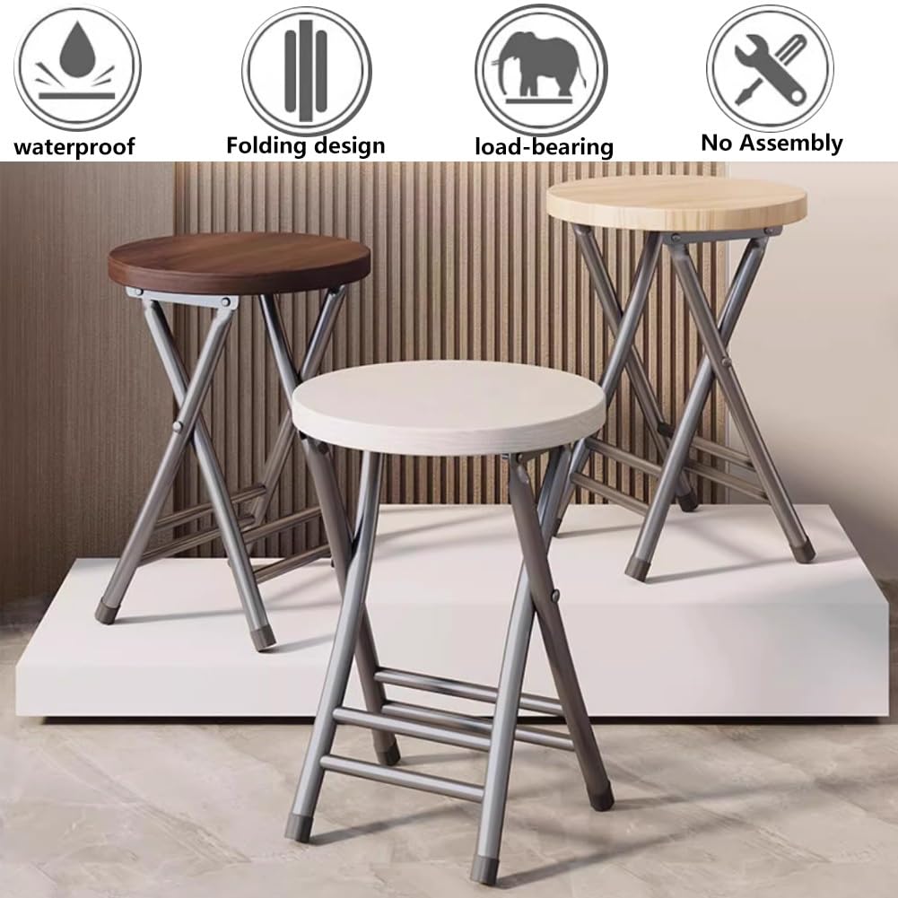 18 Inch Black Folding Stool 330 Lbs Capacity K1616