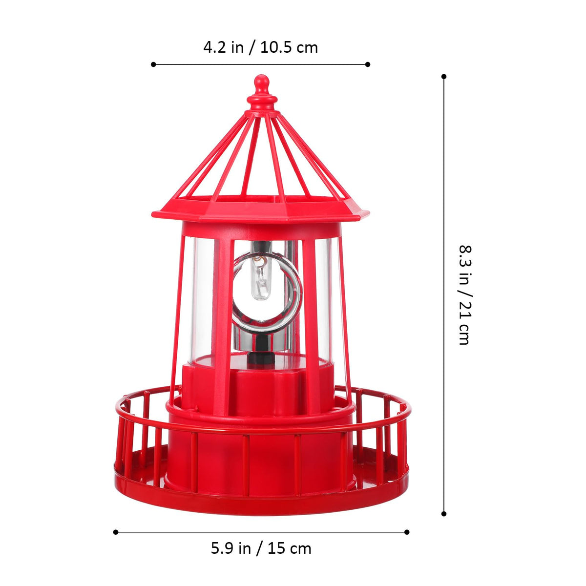 Rotating Metal Solar Lighthouse R9732