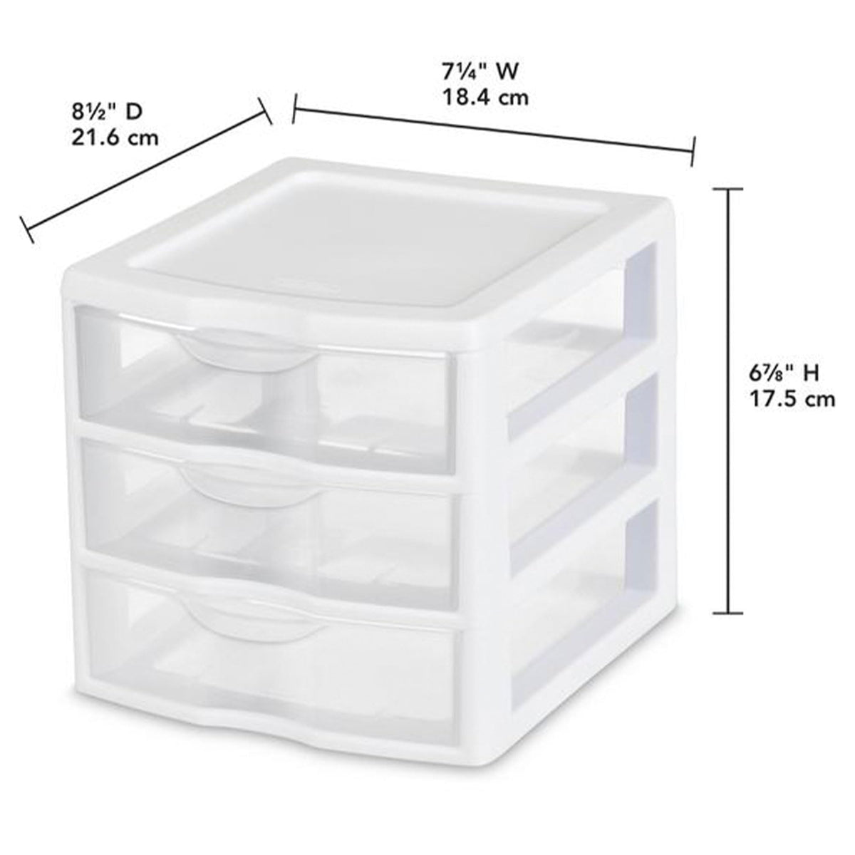 White Plastic 3 Drawer Desktop Storage Unit E238
