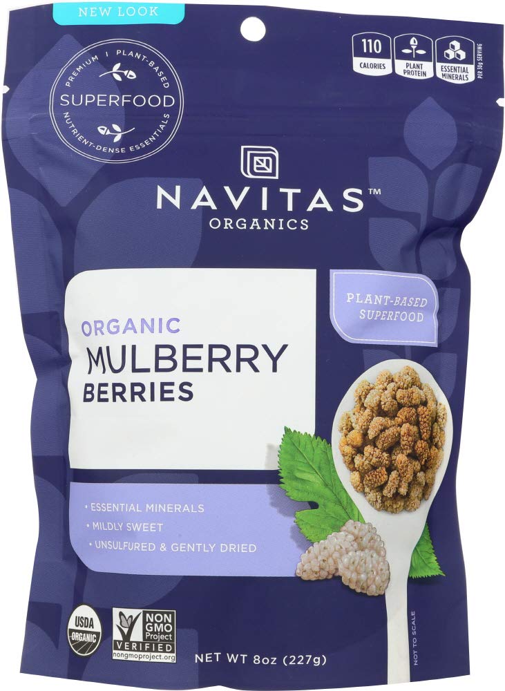 Organic Sun-Dried White Mulberries 8 oz Pack of 2 C3774