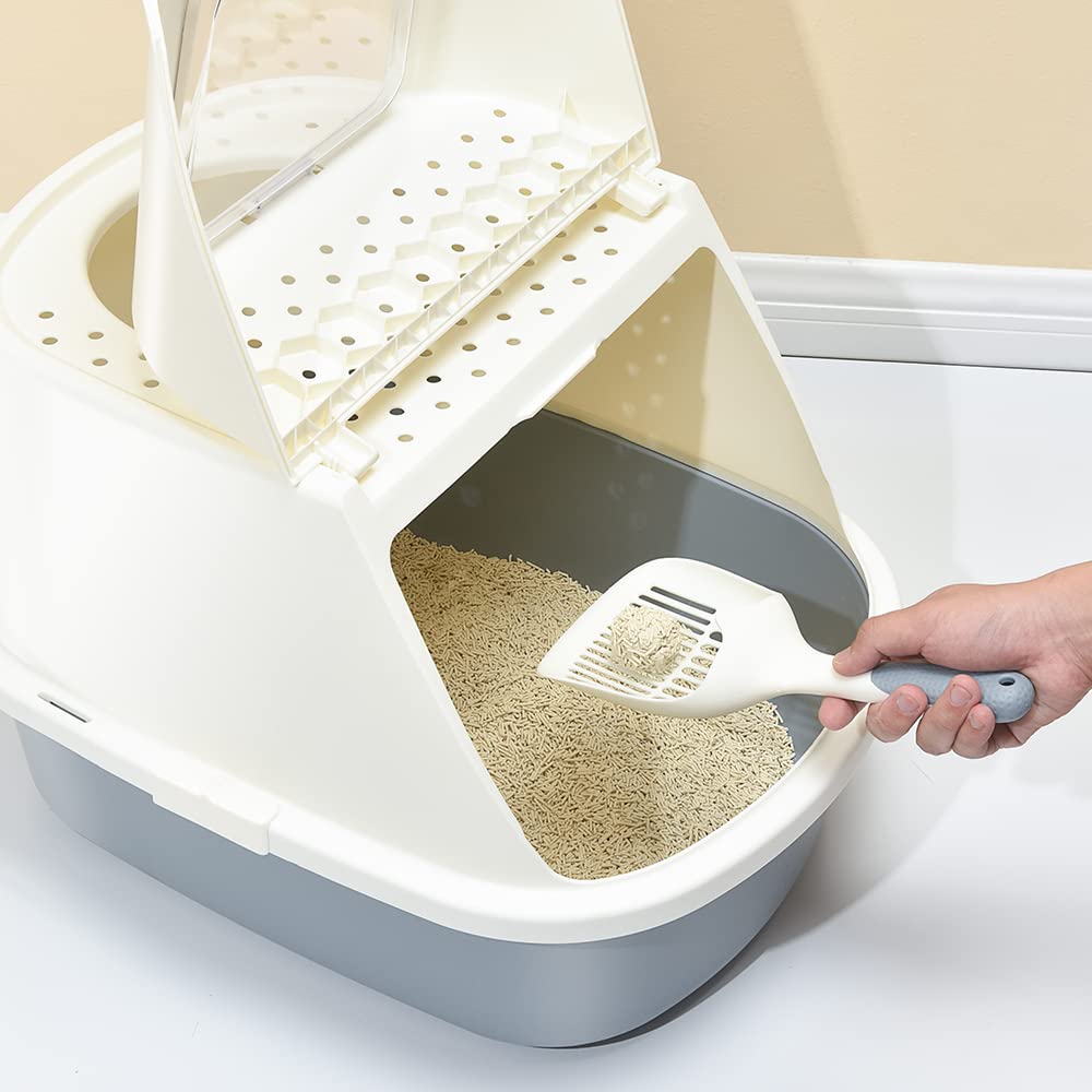 Flip-Top Jumbo Cat Litter Box with Scoop I182