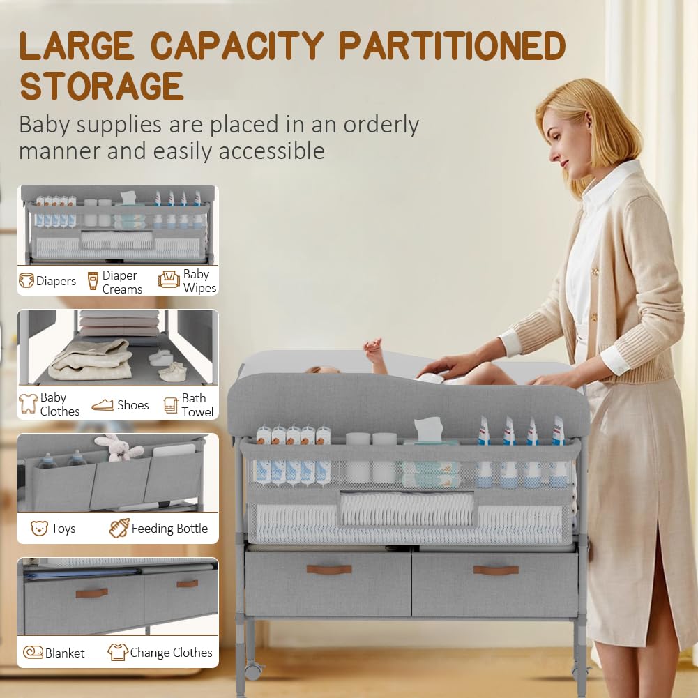 Portable Baby Changing Table with Storage Drawers E317895