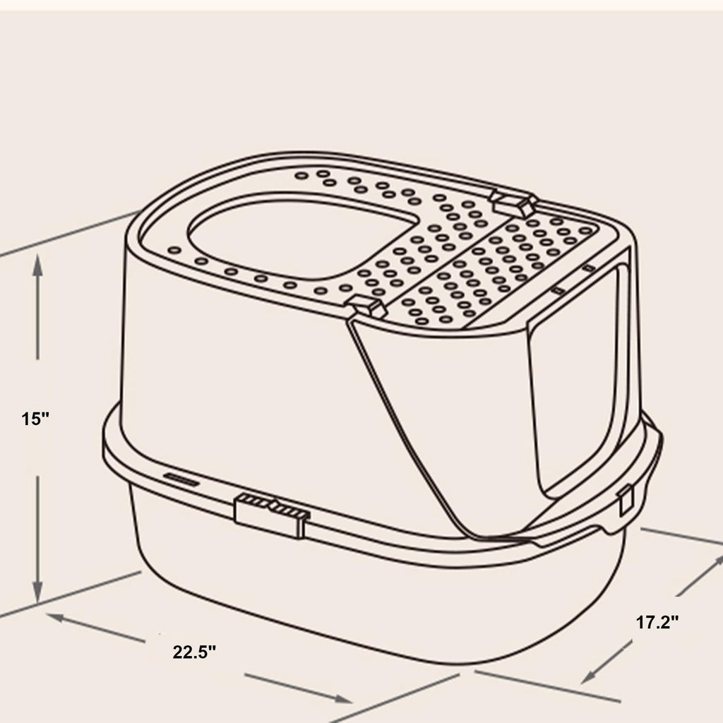 Flip-Top Jumbo Cat Litter Box with Scoop I182
