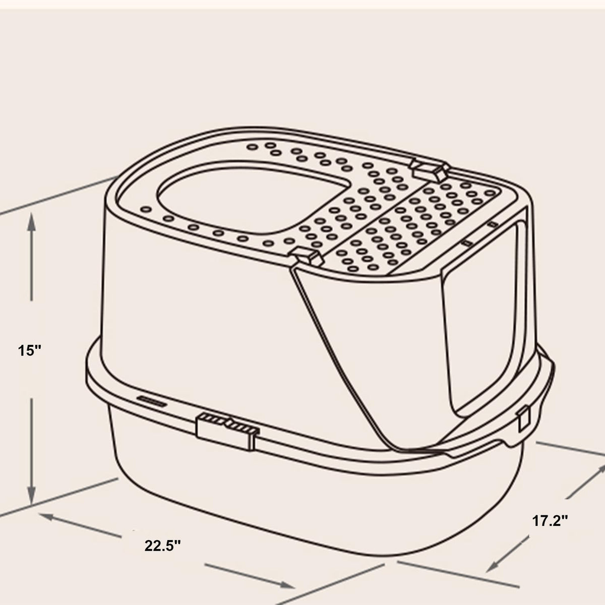 Flip-Top Jumbo Cat Litter Box with Scoop I182