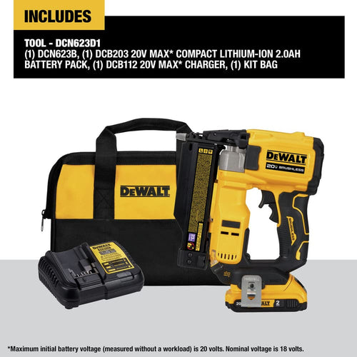 20V MAX Brushless Cordless 23 Ga. Pin Nailer Kit B998620