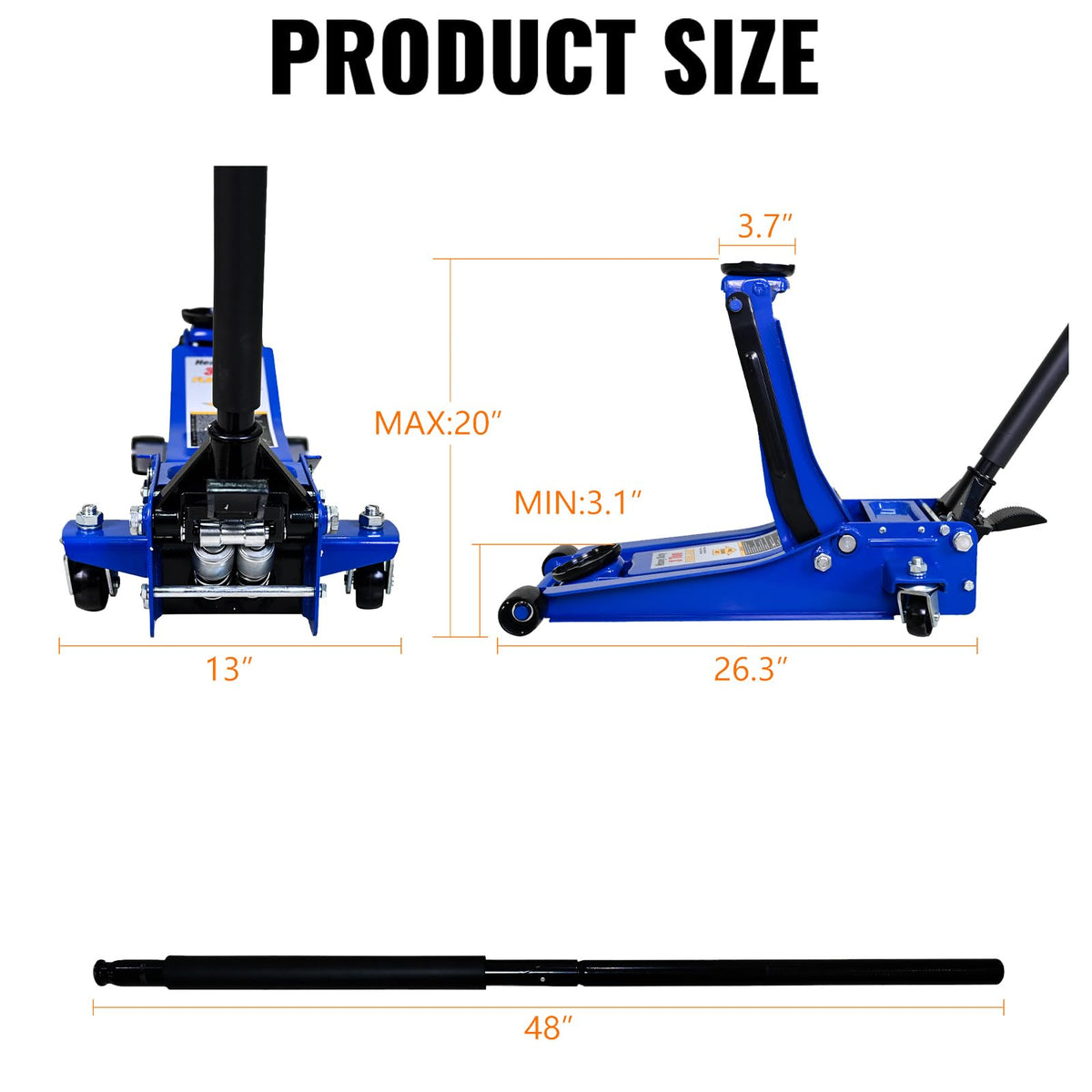 3 Ton Hydraulic Floor Jack with Foot Pedal B86917