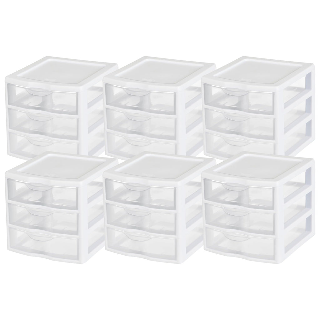 White Plastic 3 Drawer Desktop Storage Unit E238