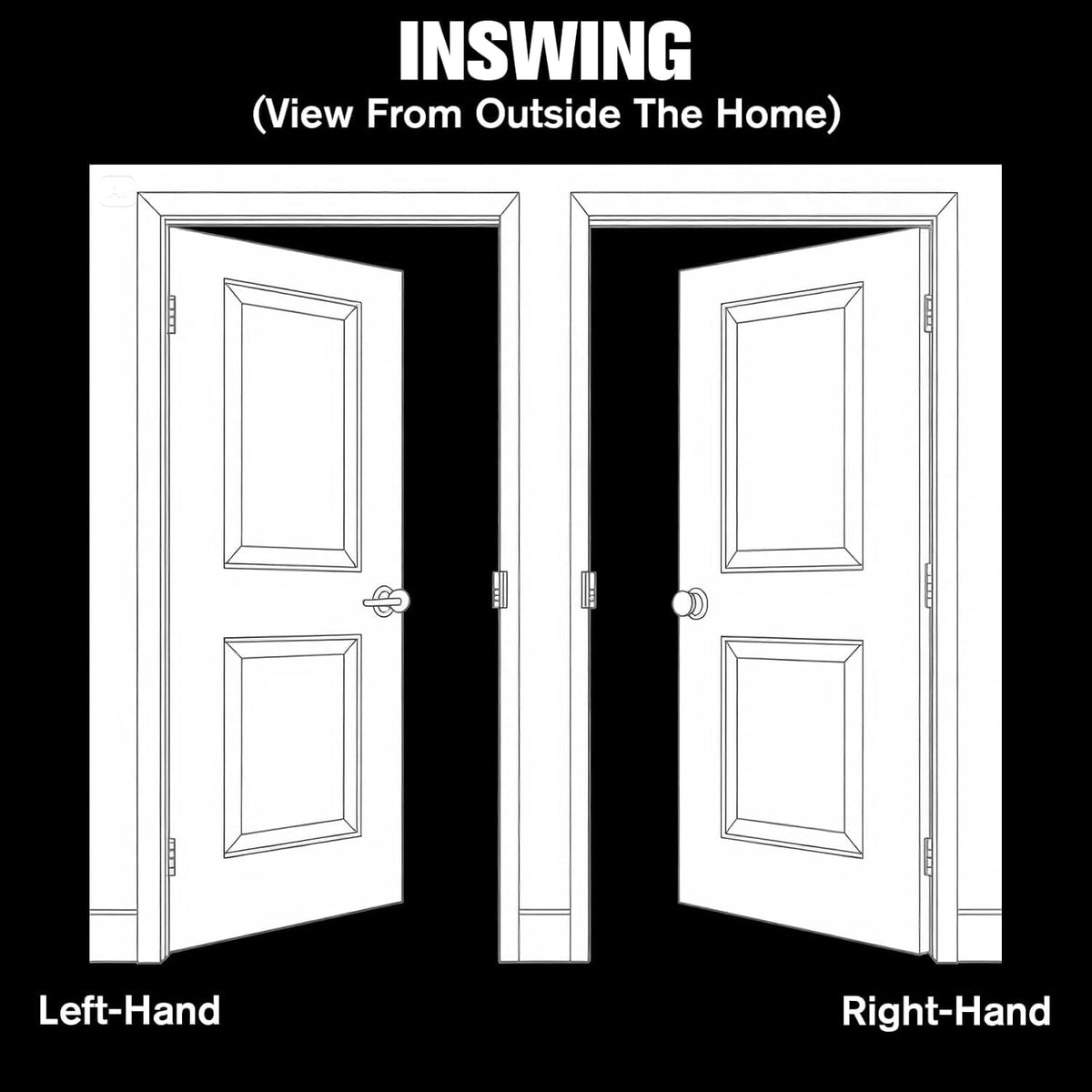36" x 80" Left Hand Inswing Exterior Door with White Frame Q9483