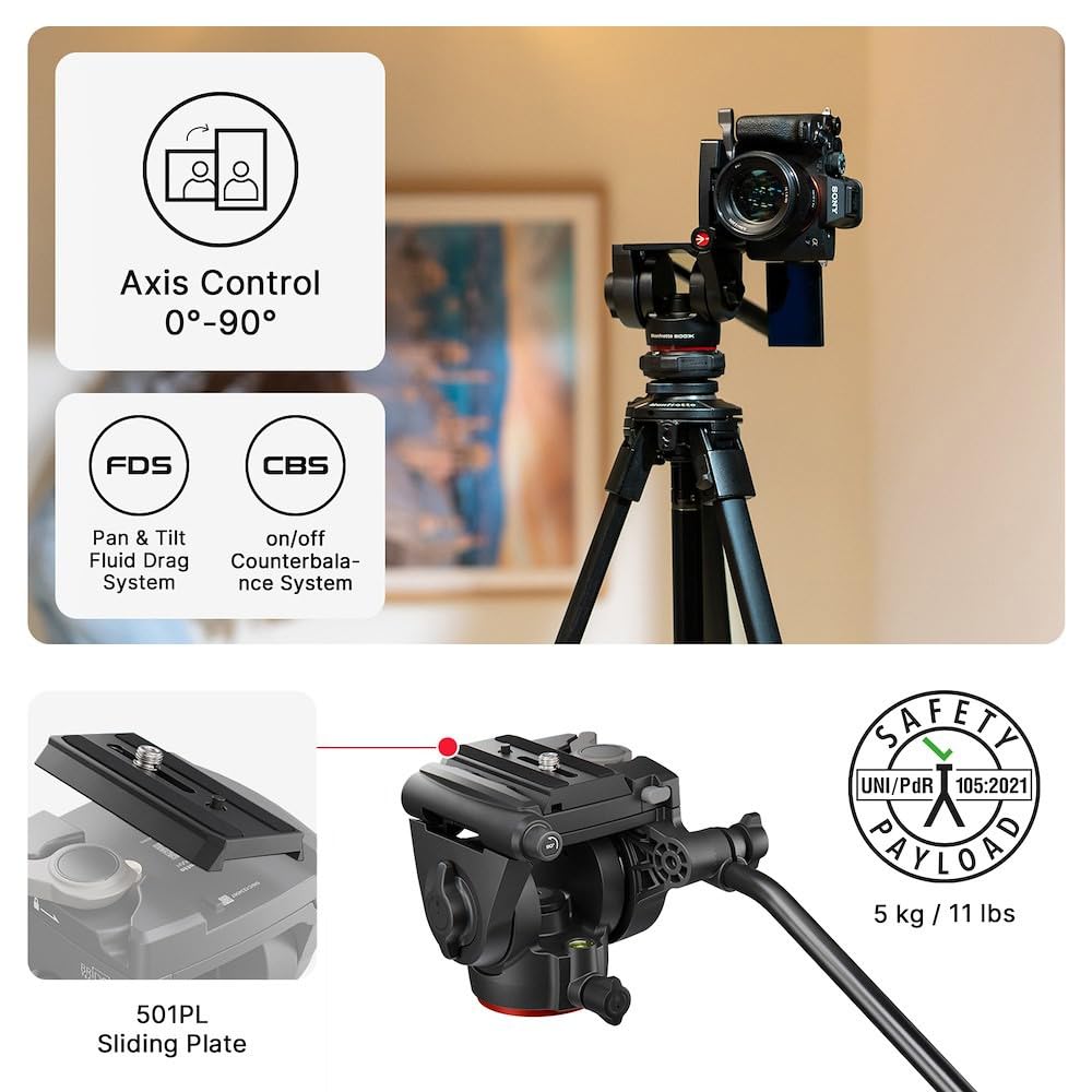 Fluid Video Head with Aluminum Tripod X715