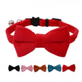 Velvet Breakaway Cat Collar with Bell and Bow Tie M636133