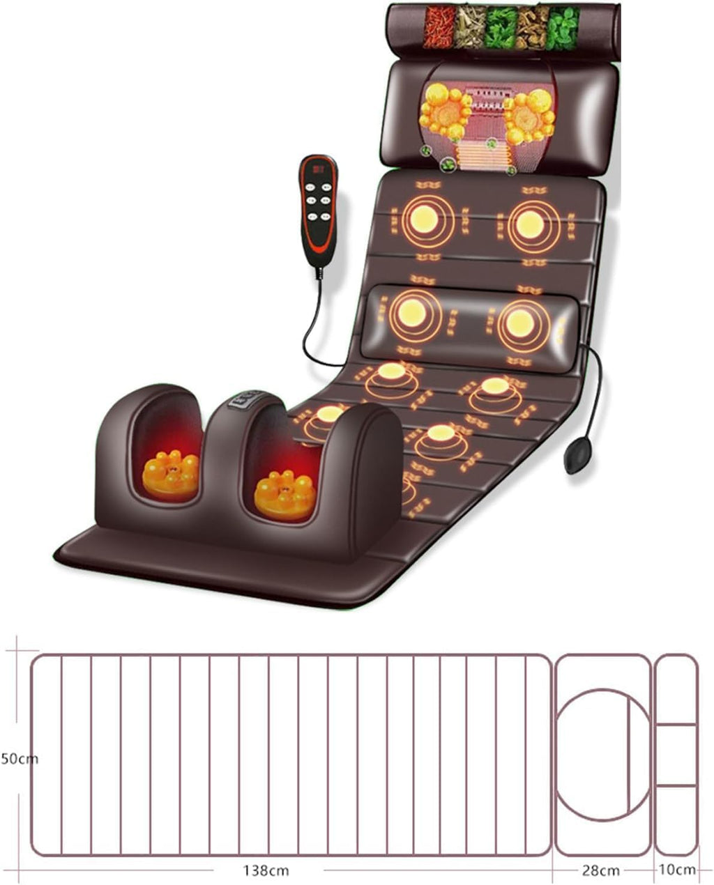Full Body Massage Mat with Heat Kneading & Vibration R104