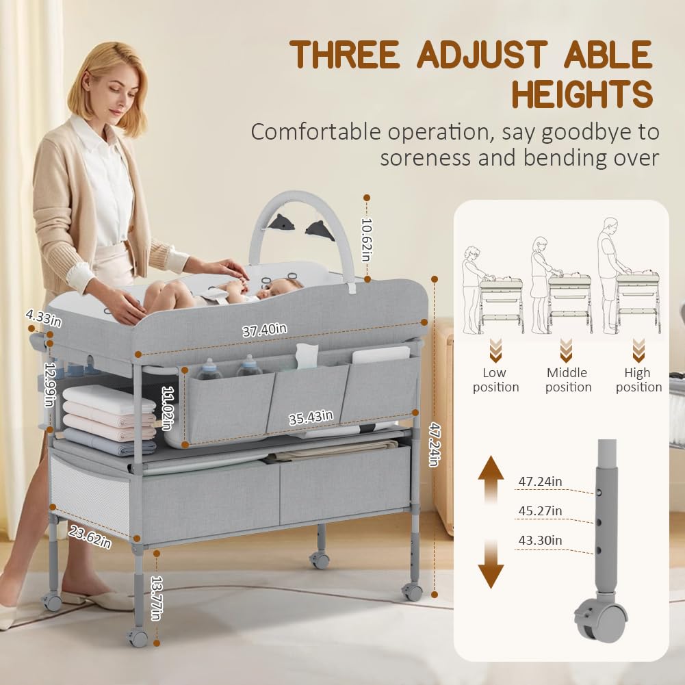 Portable Baby Changing Table with Storage Drawers E317895