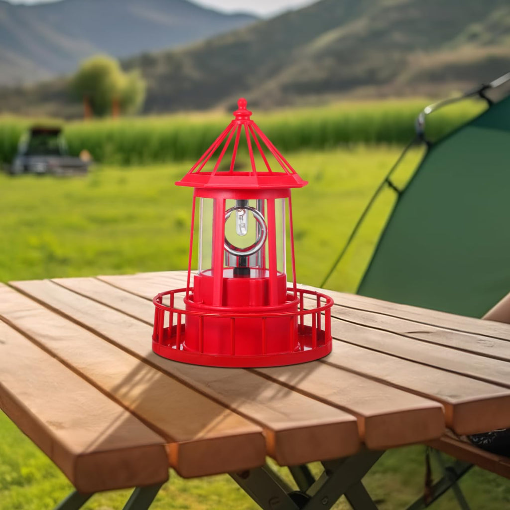 Rotating Metal Solar Lighthouse R9732