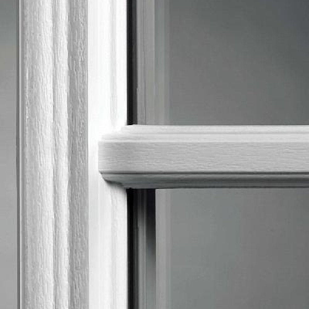 Primed Left Hand Outswing 9 Lite Prehung Front Door with Pet Door Y5967