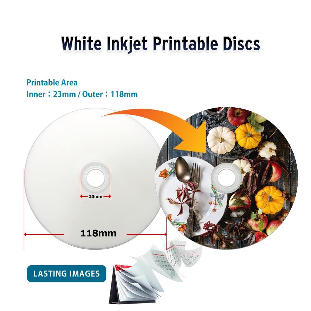 50 GB 6X Blu-ray Double Layer White Inkjet Recordable Disc BD-R DL, 10-Disc Spindle B420