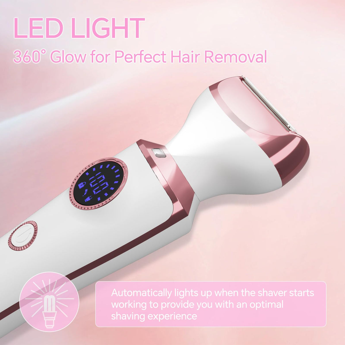 Electric Razor for Women, 4-in-1 Bikini Trimmer & Body Shaver, Rechargeable Wet/Dry F772