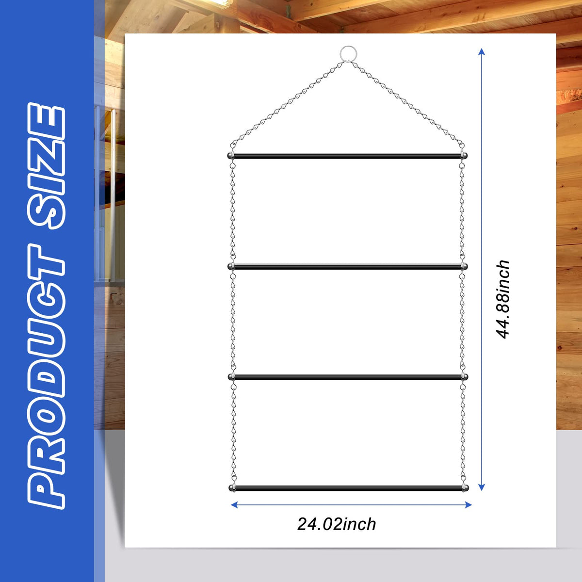 Black 24.02 x 44.88 Inch Blanket Rack O400092