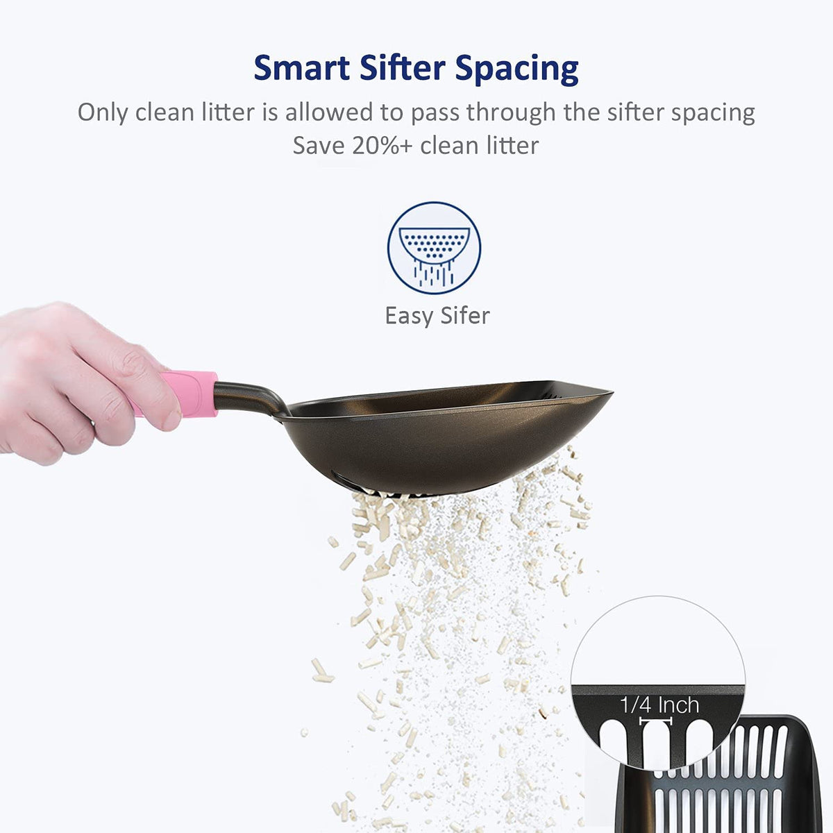 Non-Stick Aluminum Alloy Cat Litter Scoop with Long Handle H97114