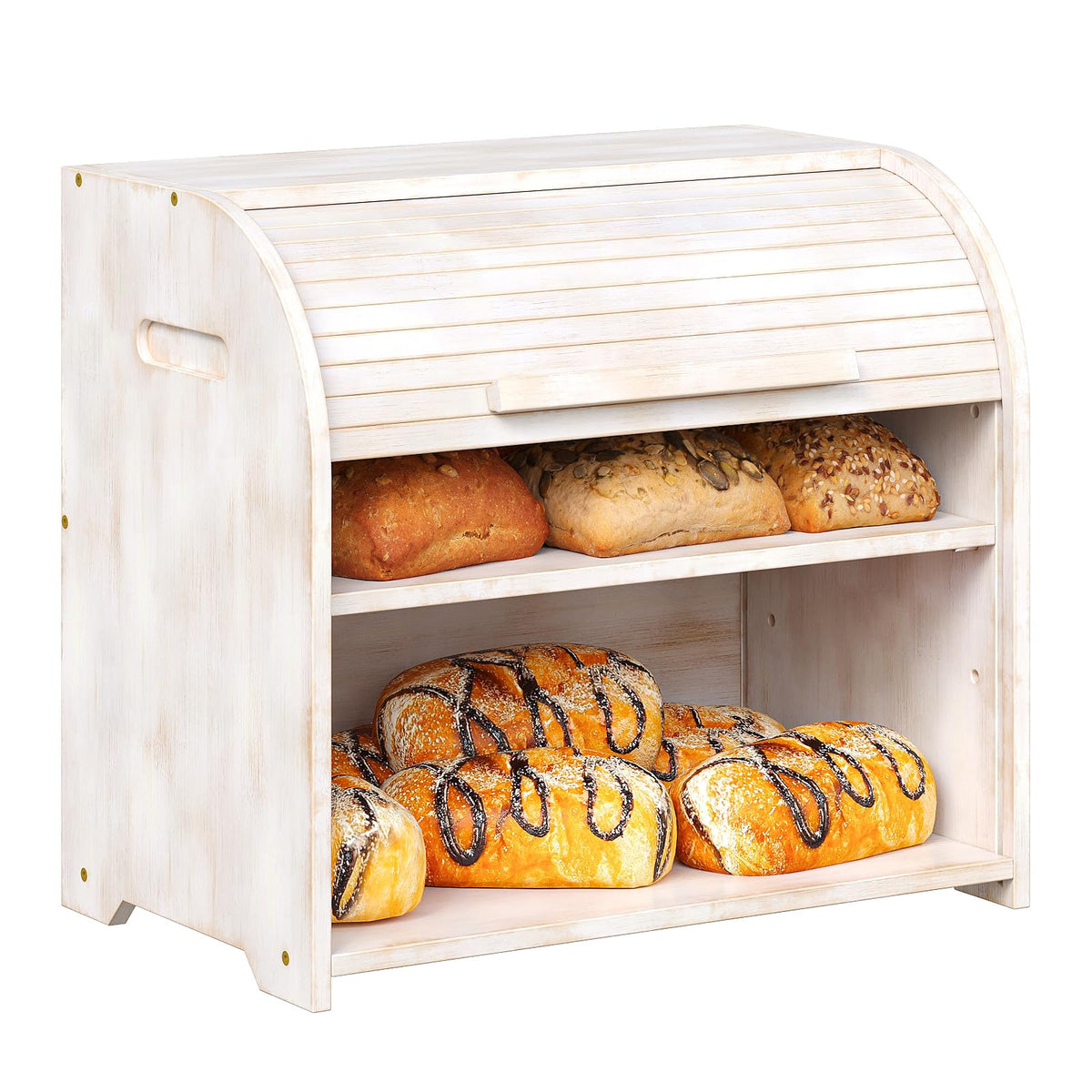 Bamboo Roll Top Bread Box J82898