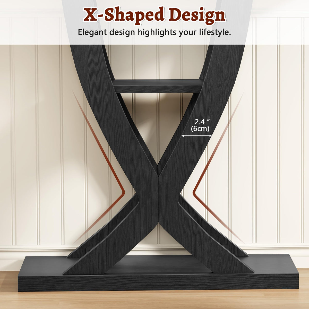 31.5" 3 Tier Black Console Table Q316744