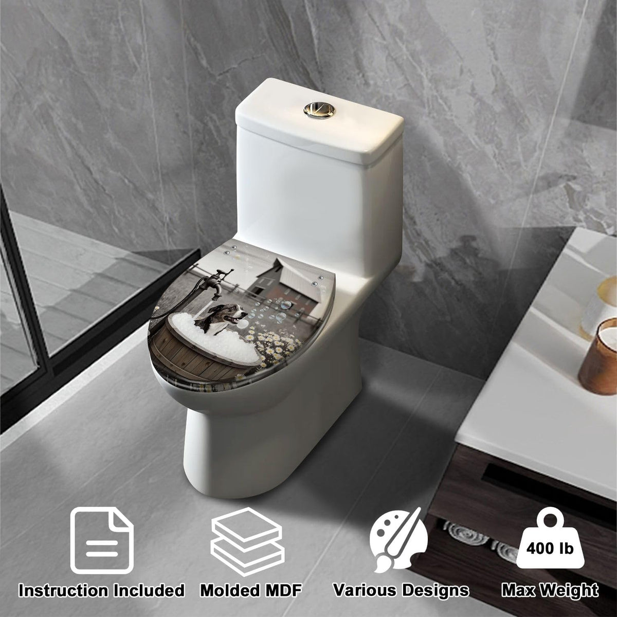 Elongated Slow Close Resin Toilet Seat Q642