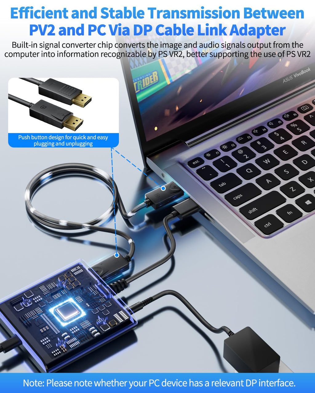 PC Adapter for VR2 Headset U832