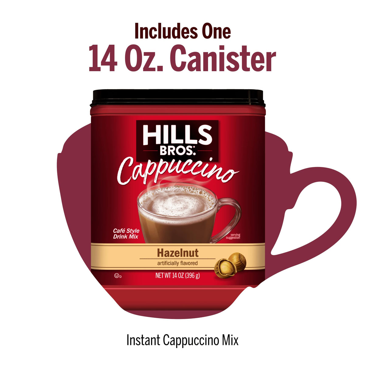 Cappuccino Mix Hazelnut 14 oz A96393