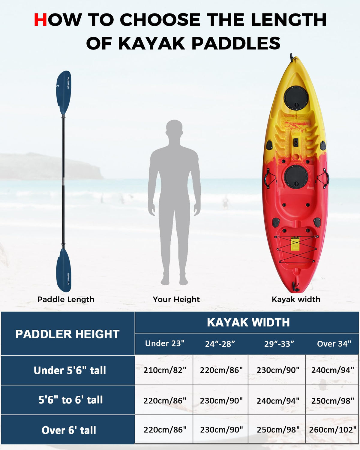 Adjustable Fiberglass Kayak Paddle J9575