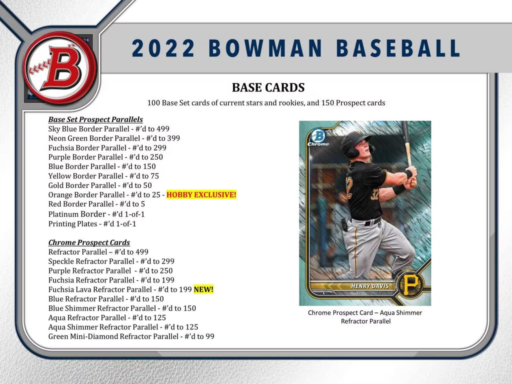 2022 Bowman Baseball Trading Card Mega Box E8675