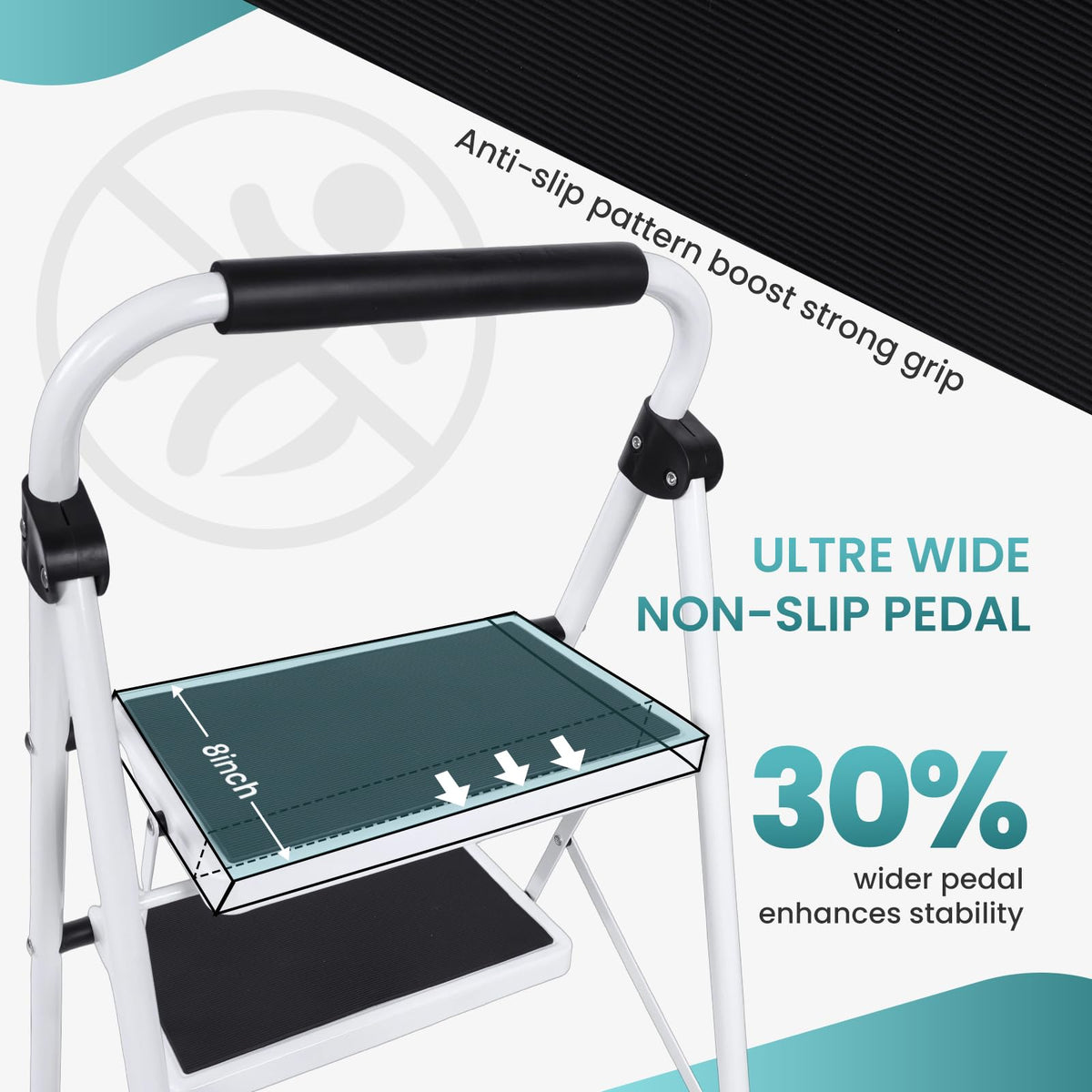 4 Step Foldable Step Stool with Anti-Slip Pedal P791