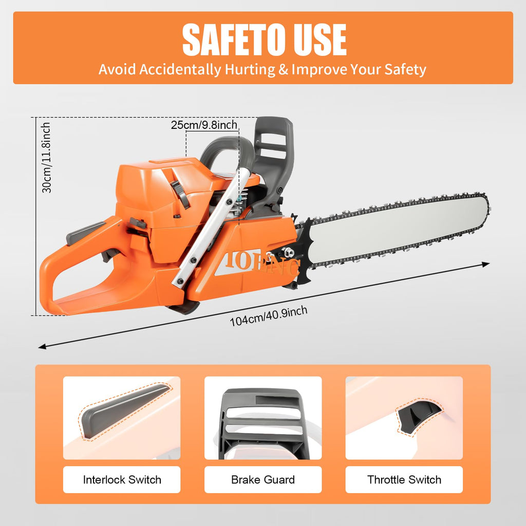 24" 72CC Gas Powered Chainsaw M520