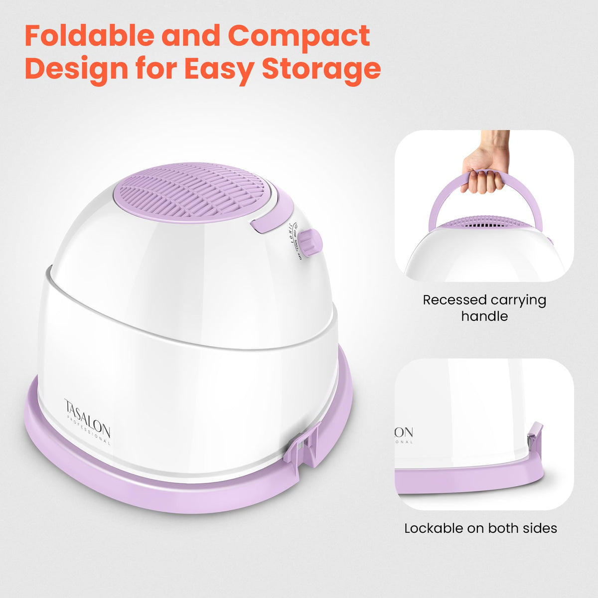 1875W Ionic Hooded Hair Dryer with 3 Heating Settings Y780