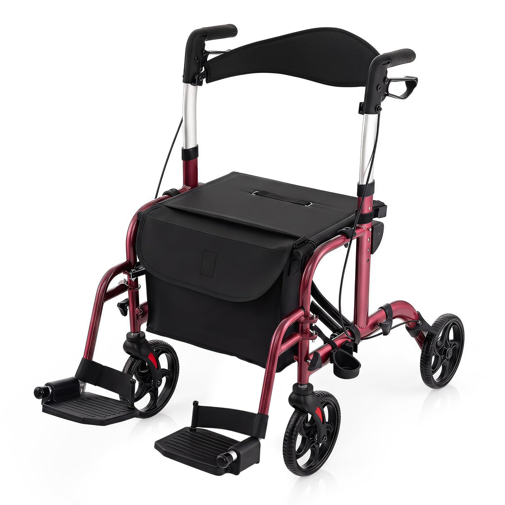 Foldable Rollator Walker 4 Wheel Transport Chair I6345