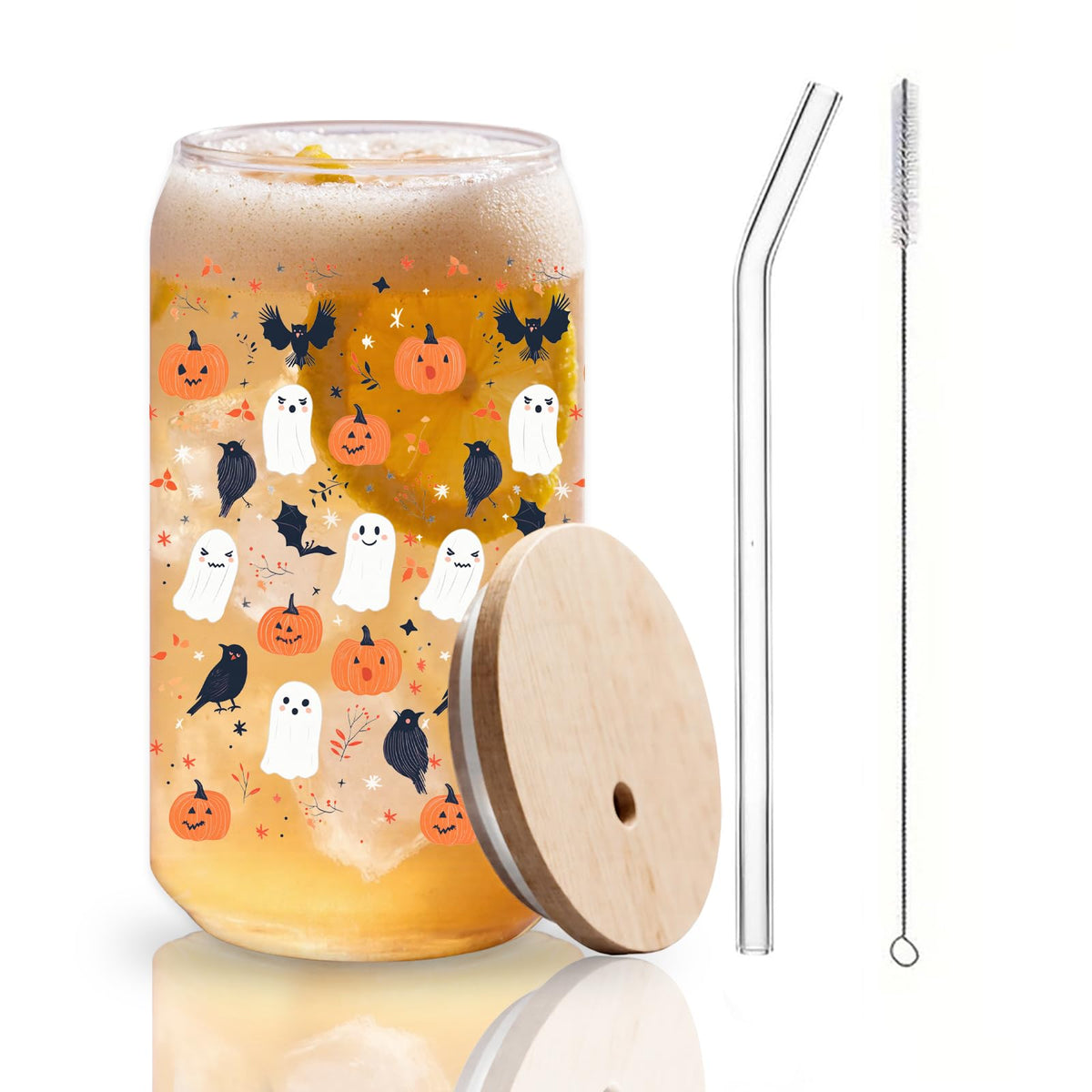22oz Glass Tumbler with Lid & Straw J350391
