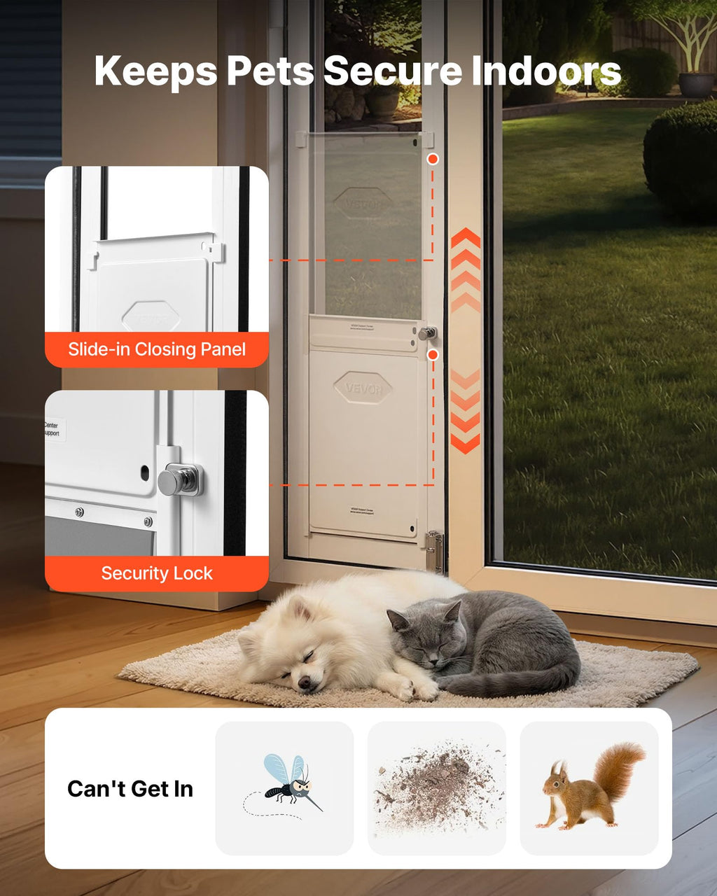 Sliding Glass Dog Door with Flap T4307