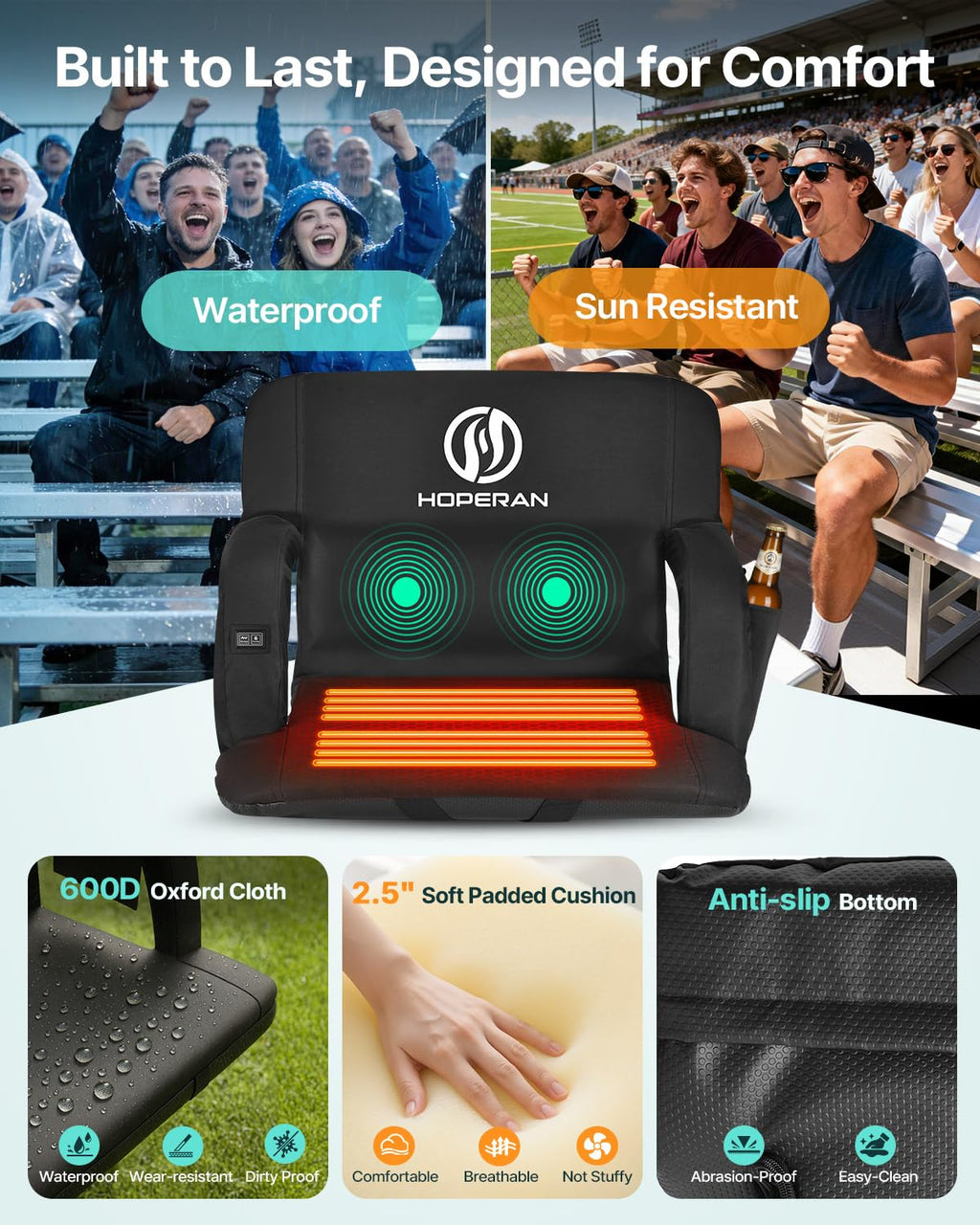 Massage Heated Stadium Seats for Bleachers P9511