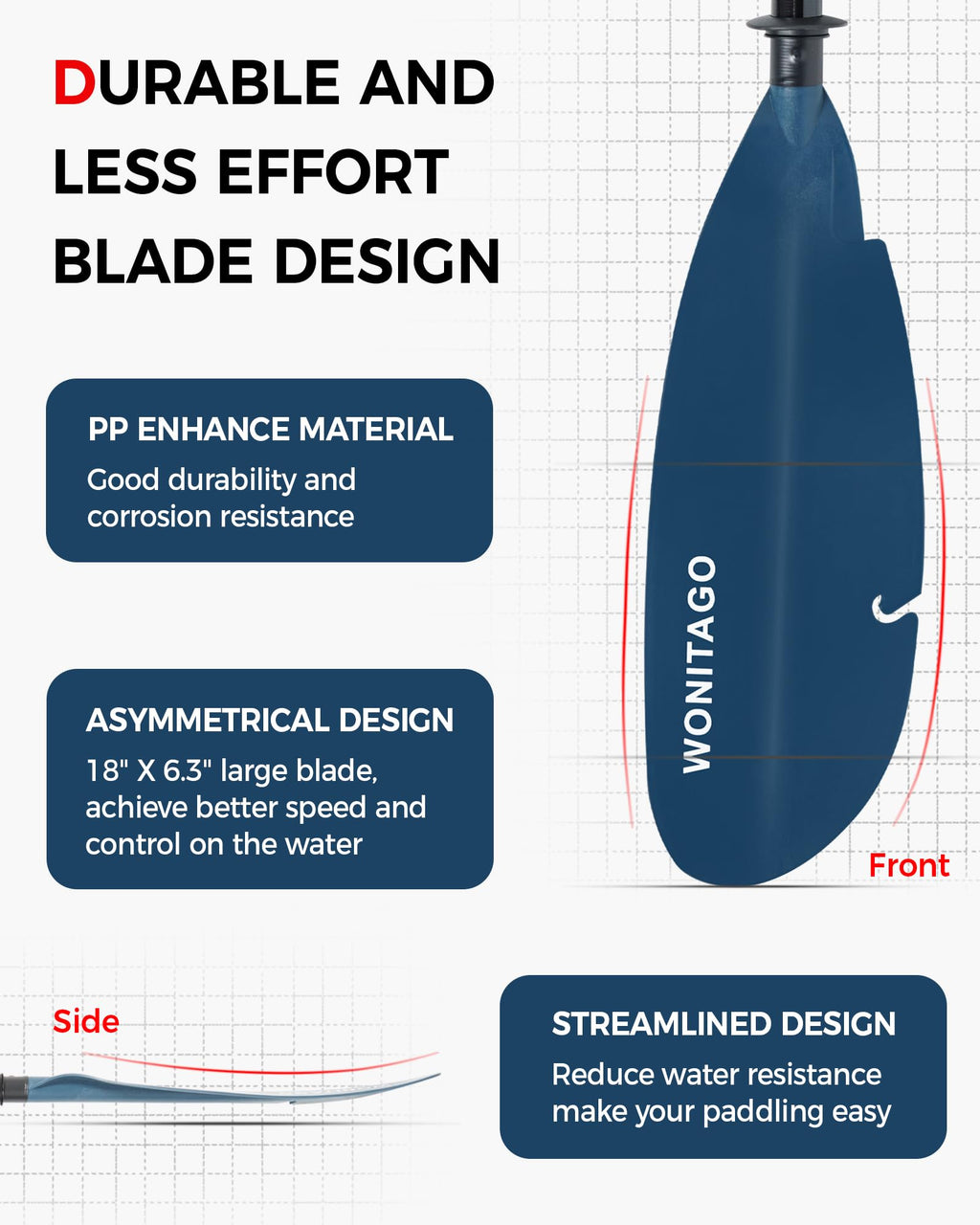 Adjustable Fiberglass Kayak Paddle J9575