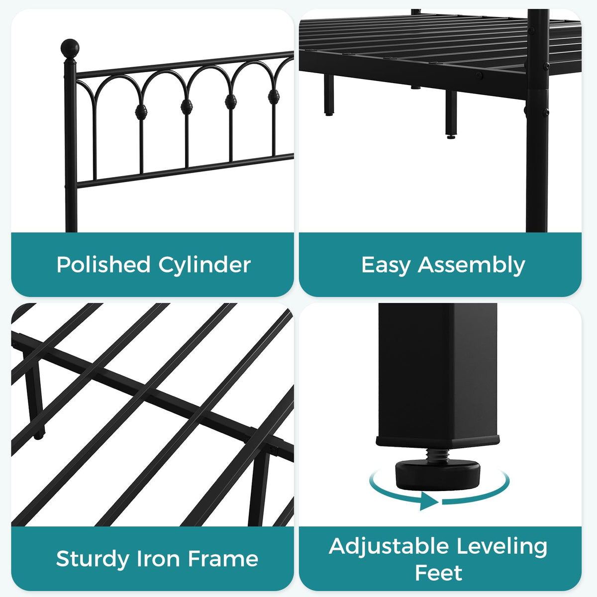 Queen Metal Bed Frame with Headboard T9260
